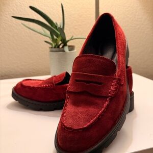 Born Red Suede Women's Loafers